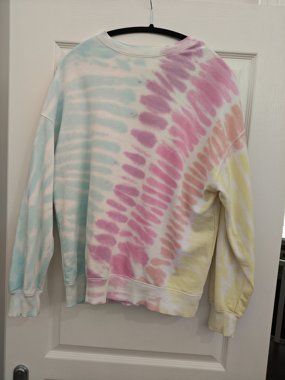 Zara Pastel Tie-Dye Crewneck Sweatshirt in Pink, Blue & Yellow